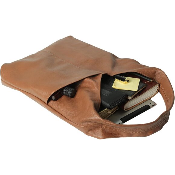 Handcrafted Full Grain Leather Hobo Tote Bag - Versatile Women’s Shoulder Bag - Picture 7 of 7